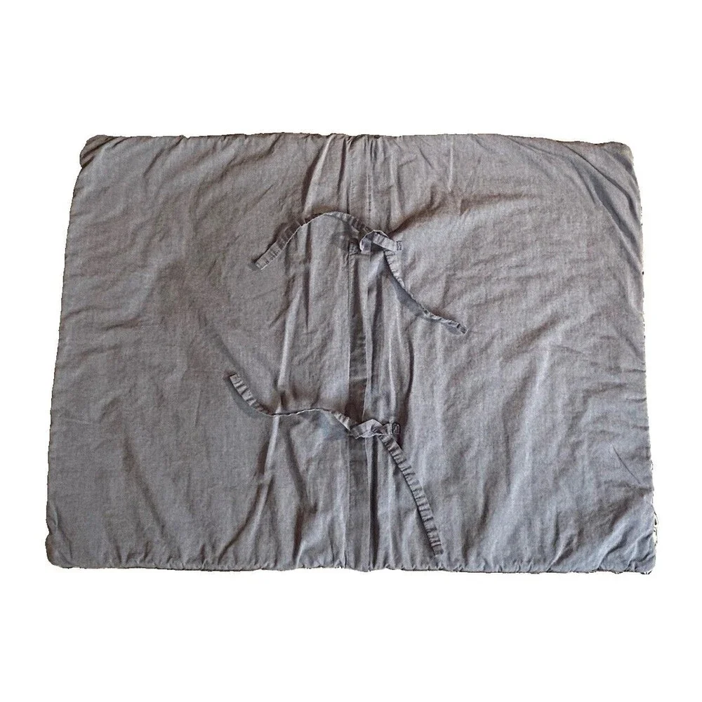 Pottery Barn Standard Pillow Sham Kids Baseball Quilted Red Blue Chambray Brown